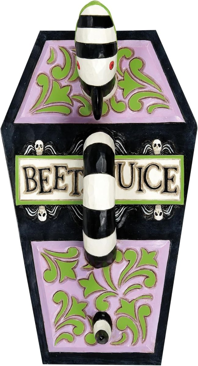 Beetlejuice by Jim Shore Beetlejuice Sand Worm Striped Jewelry Box Coffin The Ghost with The Most Trinket Box- Resin Hand Painted - Imagen 4