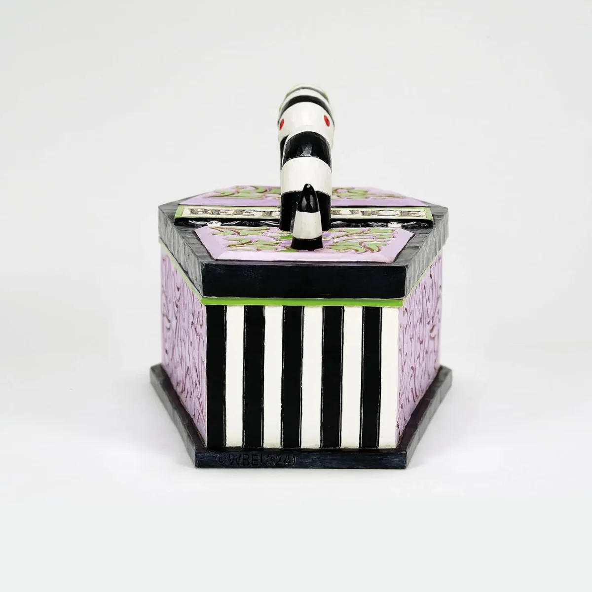 Beetlejuice by Jim Shore Beetlejuice Sand Worm Striped Jewelry Box Coffin The Ghost with The Most Trinket Box- Resin Hand Painted - Imagen 5