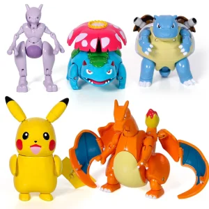 Figura de Pikachu, Mewtwo, Charizard, Bulbasaur o Turtok con pokebola