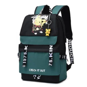 Mochila escolar grande de Pokemon con toma de carga USB con apariencia de Pikachu