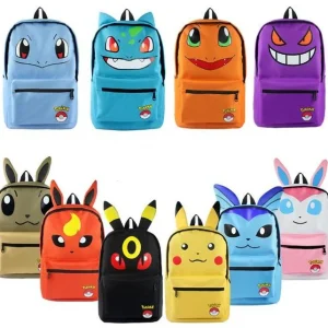 Mochila Pokemon Eevee, Haunter, Bulbasaur, etc. (diferentes diseños)